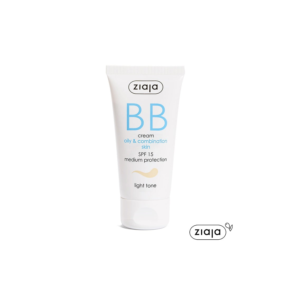ZIAJA BB cream para pele oleosa e mista FPS 15 - Tom Claro 50 ml