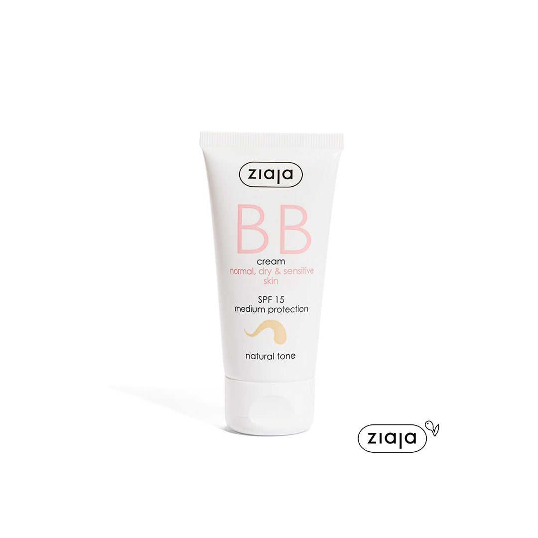 ZIAJA BB cream para pele seca, sensível, desidratada ou normal FPS 15 - Tom Claro 50 ml