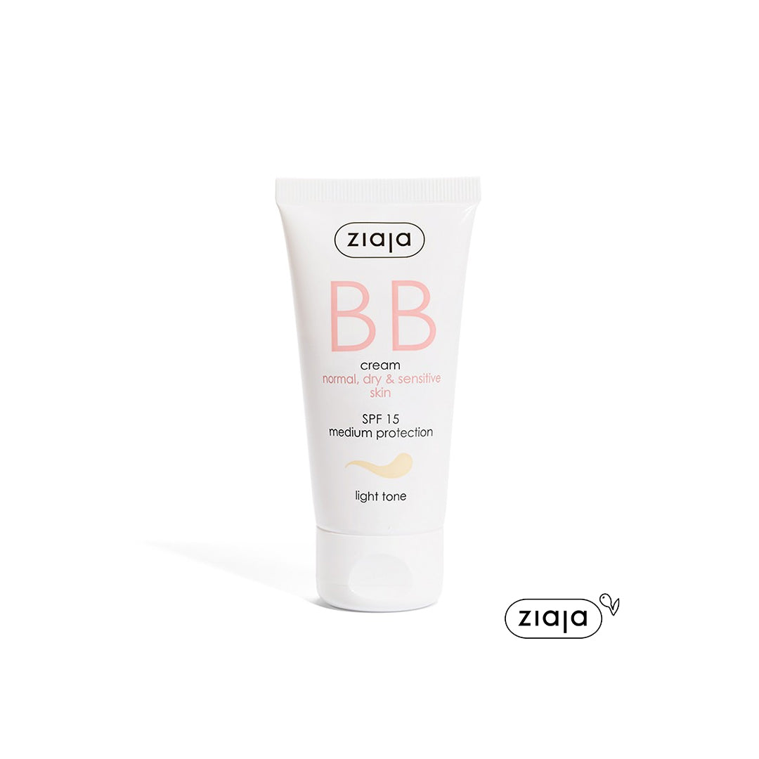 ZIAJA BB cream para pele seca, sensível, desidratada ou normal FPS 15 - Tom Claro 50 ml