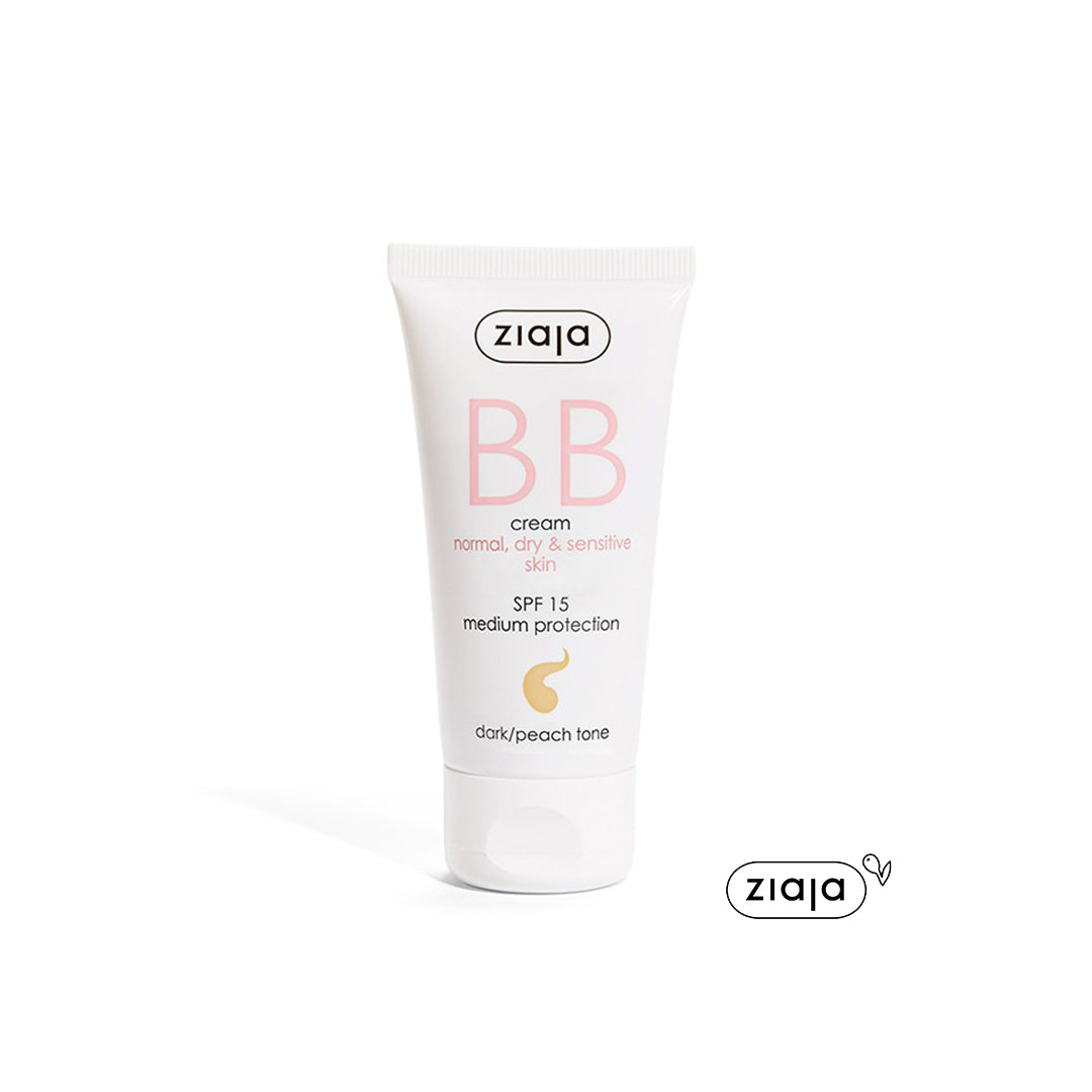 ZIAJA BB cream para pele seca, sensível, desidratada ou normal FPS 15 - Tom Escuro 50 ml